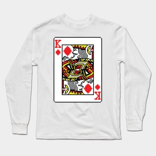 King of Diamonds Pixel Art Long Sleeve T-Shirt